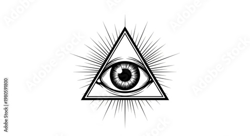 Mystical Eye Line Art Illustration