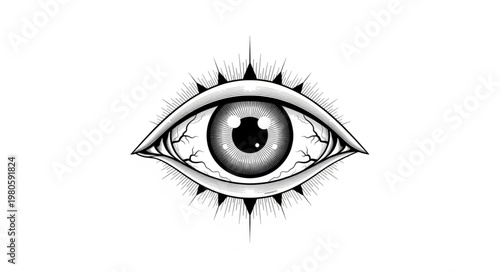 Geometric Eye Outline Vector Design