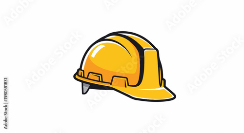 A vibrant yellow safety helmet, essential for construction and industry
