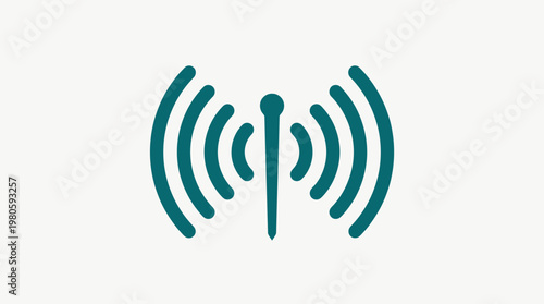 Minimalist Turquoise Wifi Signal Icon