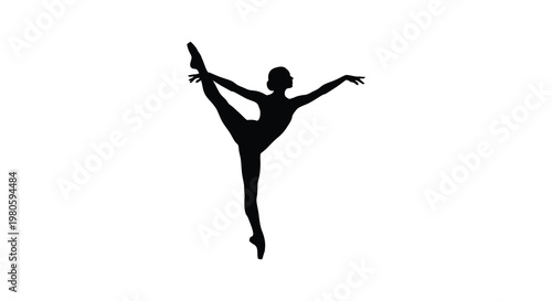 A graceful dancer performs a split showcasing flexibility and artistry silhouette