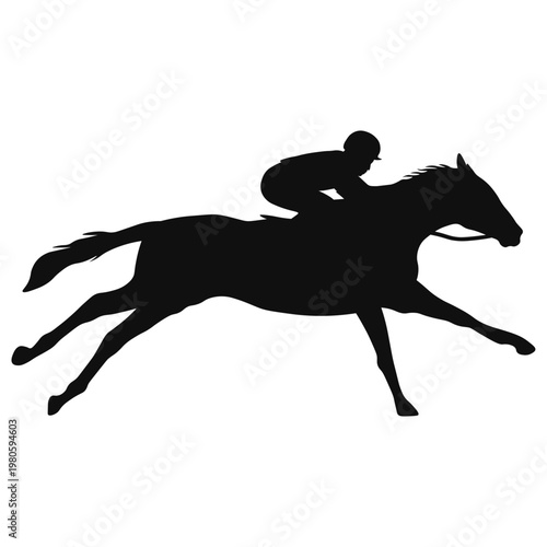 Horse Riders Silhouette on White Background. Vector Illustration.