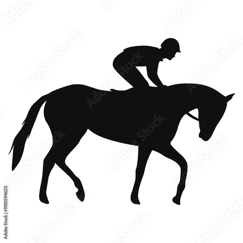 Horse Riders Silhouette on White Background. Vector Illustration.