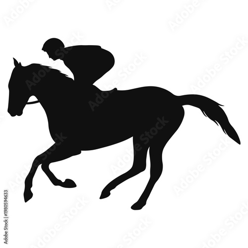 Horse Riders Silhouette on White Background. Vector Illustration.