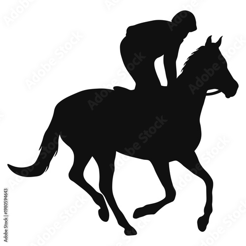 Horse Riders Silhouette on White Background. Vector Illustration.
