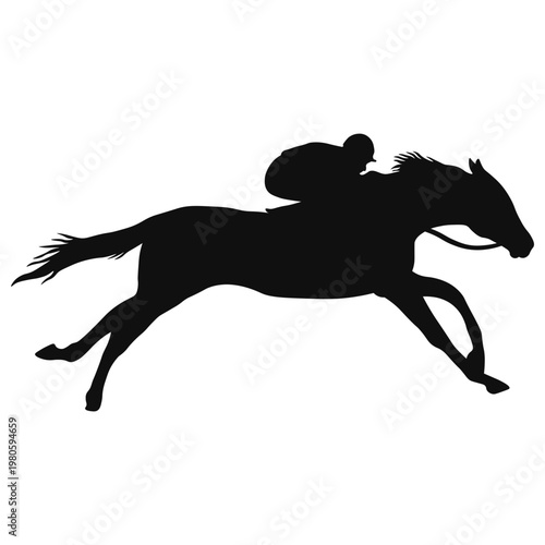 Horse Riders Silhouette on White Background. Vector Illustration.