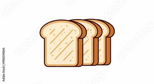 Stack of three toasted bread slices with a simple, graphic style