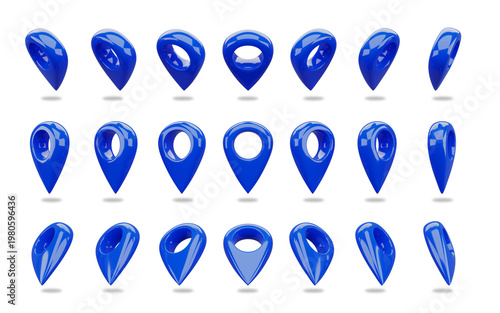 Free Download 3d pins. Red map location pin in various position, GPS point. Place marker for maps, navigation pointer for app. Destination glossy realistic icons isolated . - GFXLoad