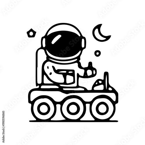 Astronaut Driving Lunar Rover Icon