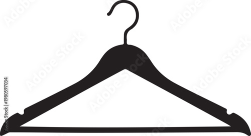 Black plastic coat hanger with hook clothing hanger