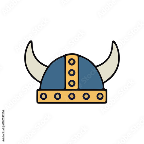 Viking Helmet Icon Illustration