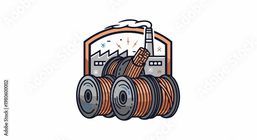 Factory producing copper wire spools