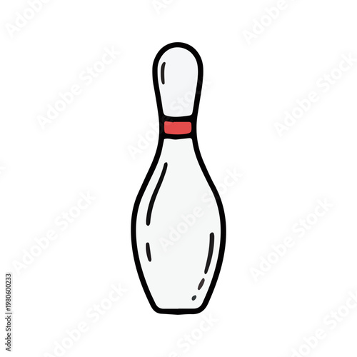 Hand Drawn Bowling Pin Illustration