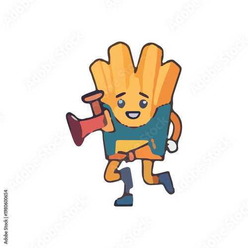 Cute Cartoon French Fries Mascot