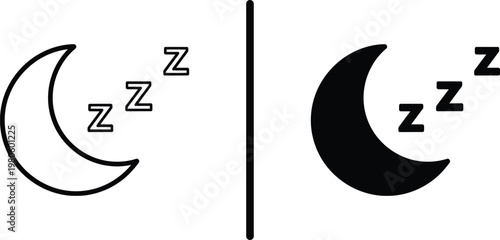 A simple illustration of a crescent moon symbolizing sleep and rest