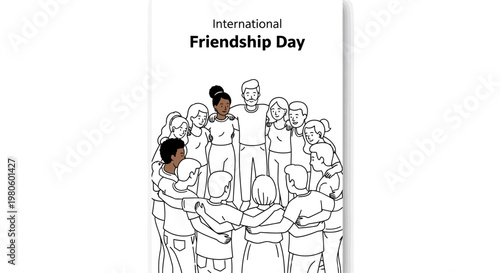 Diverse group of young people standing in a circle for International Friendship Day.