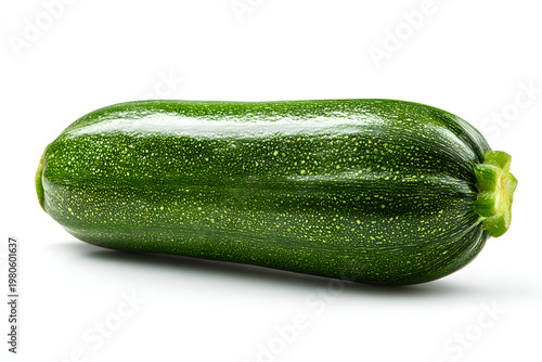 single Zucchini isolated on pure white background