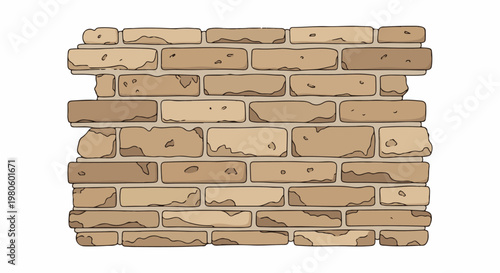 A textured brown brick wall illustration with some irregular edges