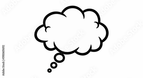 A blank cloud-shaped speech bubble with three small circles