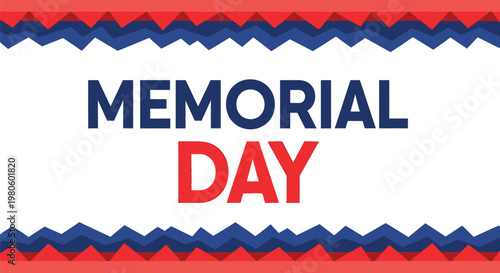 Memorial day tribute patriotic vector graphic design with bold typography and american flag inspired elements