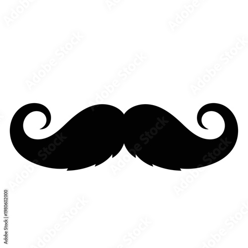 Classic Handlebar Mustache Silhouette Icon