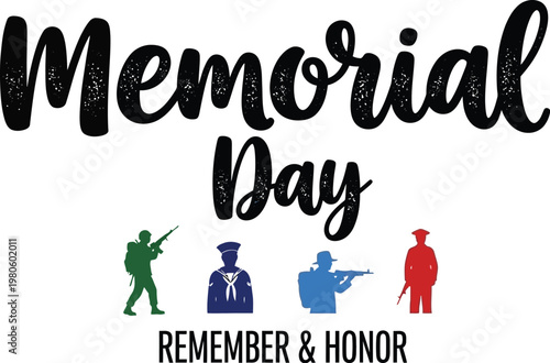 Memorial day remembrance honoring heroes with patriotic vector graphics and symbolic military illustrations