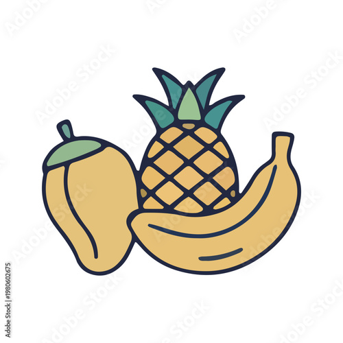 Tropical Fruit Illustration Icon