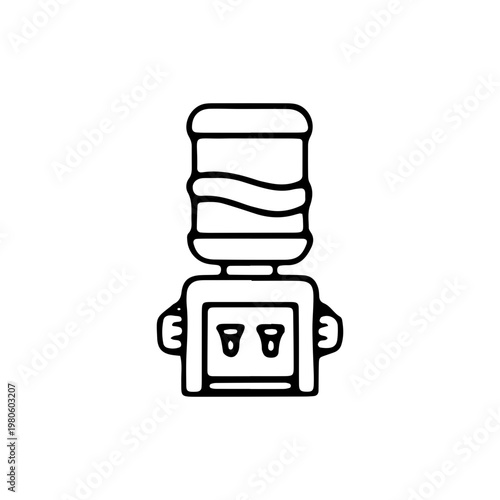 Water Cooler Office Icon Illustration