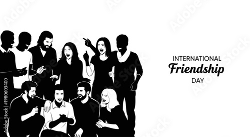 Group of diverse friends celebrating together on International Friendship Day.