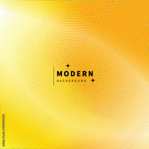 Vibrant abstract modern background illustration with a dynamic yellow and orange gradient, featuring a detailed geometric cellular mosaic pattern texture.