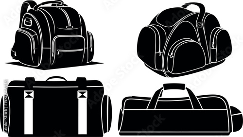 Cricket bag silhouette stylish sports equipment for players and enthusiasts