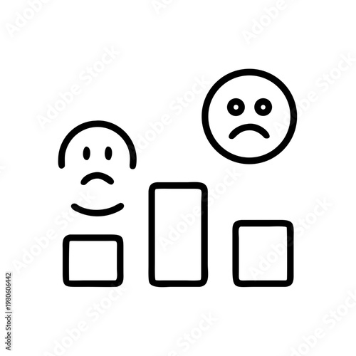 Customer satisfaction survey with happy and sad faces, feedback and rating