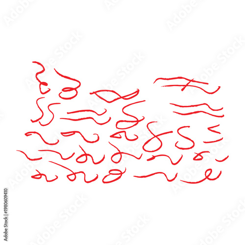 Red and white vector background with hearts ribbon and decorative pattern for valentine love celebration design