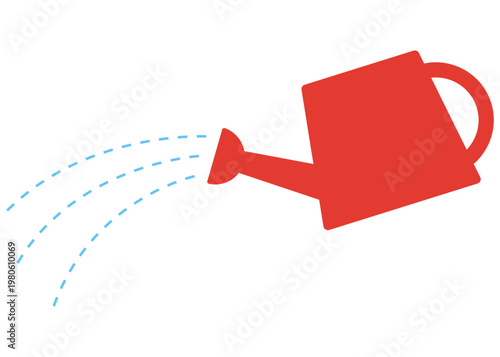 赤いじょうろのイラスト