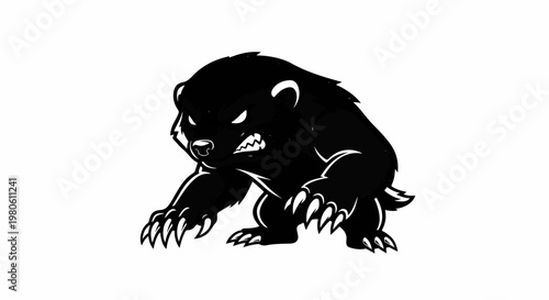 Aggressive black creature with sharp claws and teeth, ready to pounce