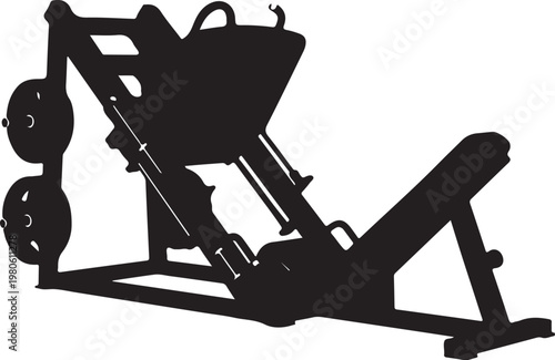 Black silhouette of a leg press machine weight training equipment
