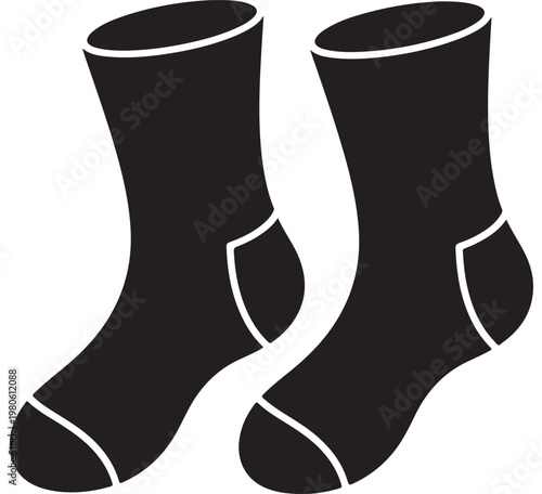 Black Socks Vector Illustration for Apparel and Fashion Footwear