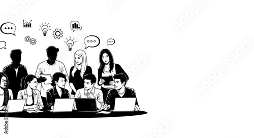 A diverse group of professionals collaborating in a creative business meeting.