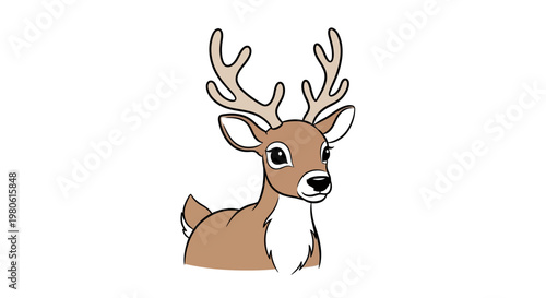 Cute Cartoon Reindeer Illustration for Children
