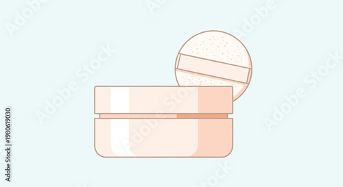 Loose powder compact with a soft puff, essential for setting makeup, absorbing oil, and achieving a matte, flawless complexion.