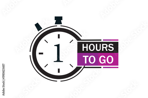 1 hour to get a promotional badge, creative symbol for flash sales, last minute deals, and urgent marketing. professional vector illustration of a limited time offer and urgent reminder.
