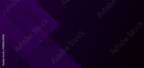 Geometric shapes intersect in a dark purple and black abstract composition