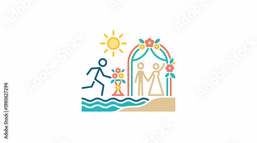 Beach Wedding Ceremony with Floral Bouquet Delivery