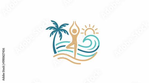 Yoga by the Beach Logo Design