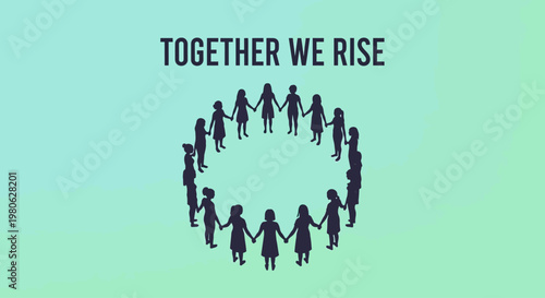 A diverse group of people standing in a circle holding hands together.