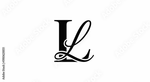 Ornate black script font 'IL' monogram, white background
