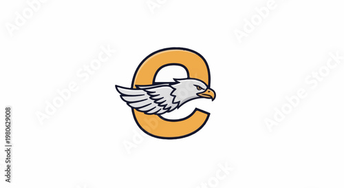 Stylized orange letter C with a white and gray eagle head