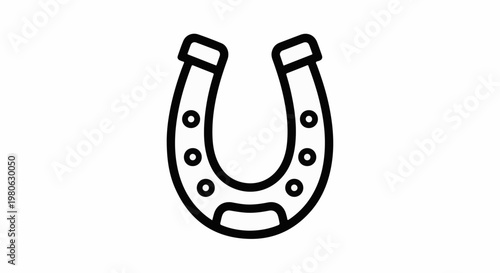 Simple outline of a horseshoe with six nail holes