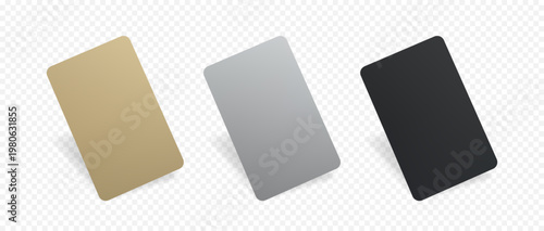 business cards in gold, silver and black colors mockup