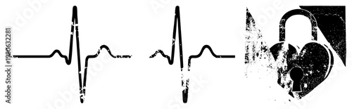 EKG waveform, cardiac rhythm, pulse monitor, medical heartbeat, vital sign indicator, health, medical symbol, heart rate monitor.